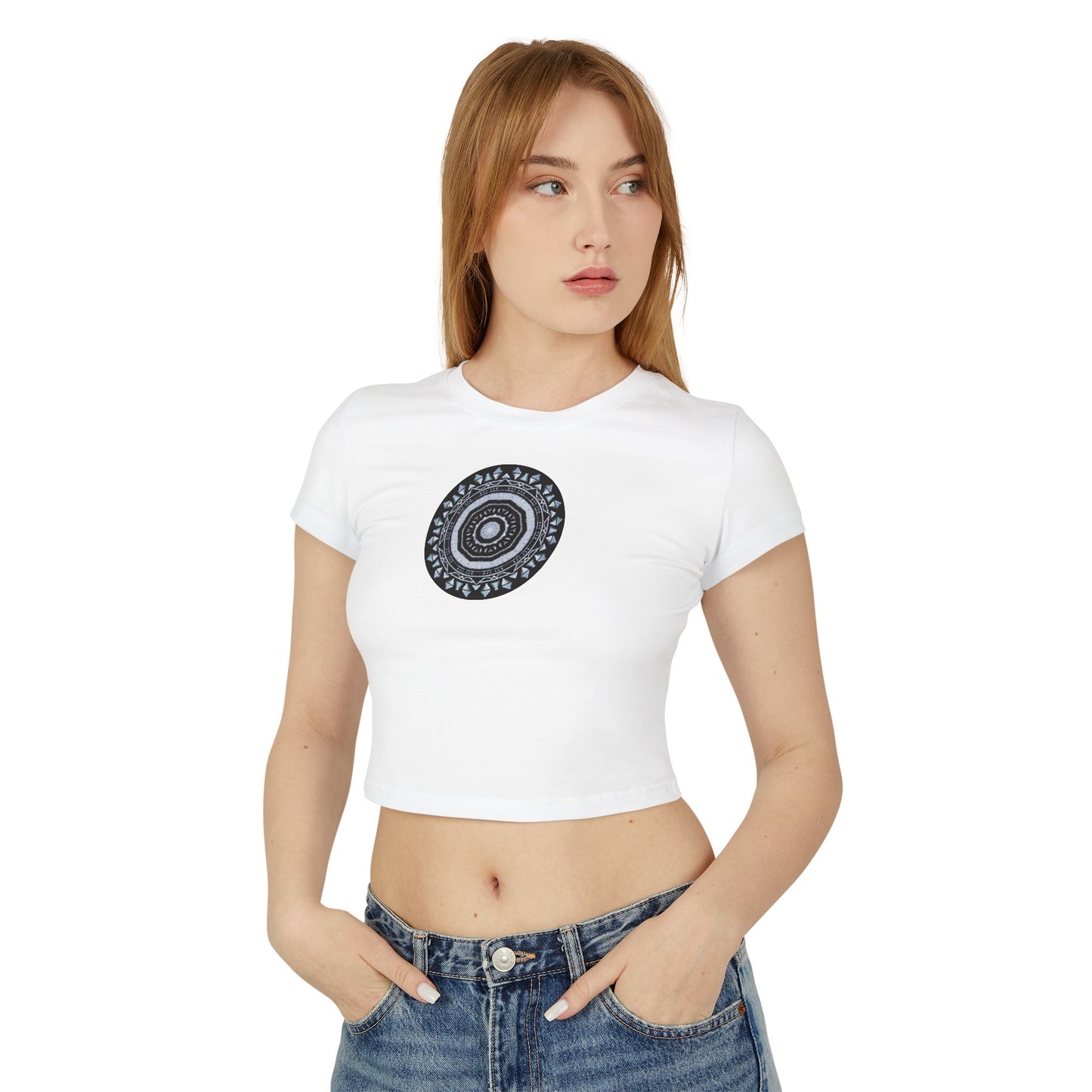 Women's "MAYA" Cymatic Print Baby Tee