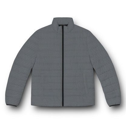 Men's “MAYA” Cymatic AOP Puffer Jacket (Dark Grey)