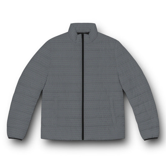 Men's “MAYA” Cymatic AOP Puffer Jacket (Dark Grey)
