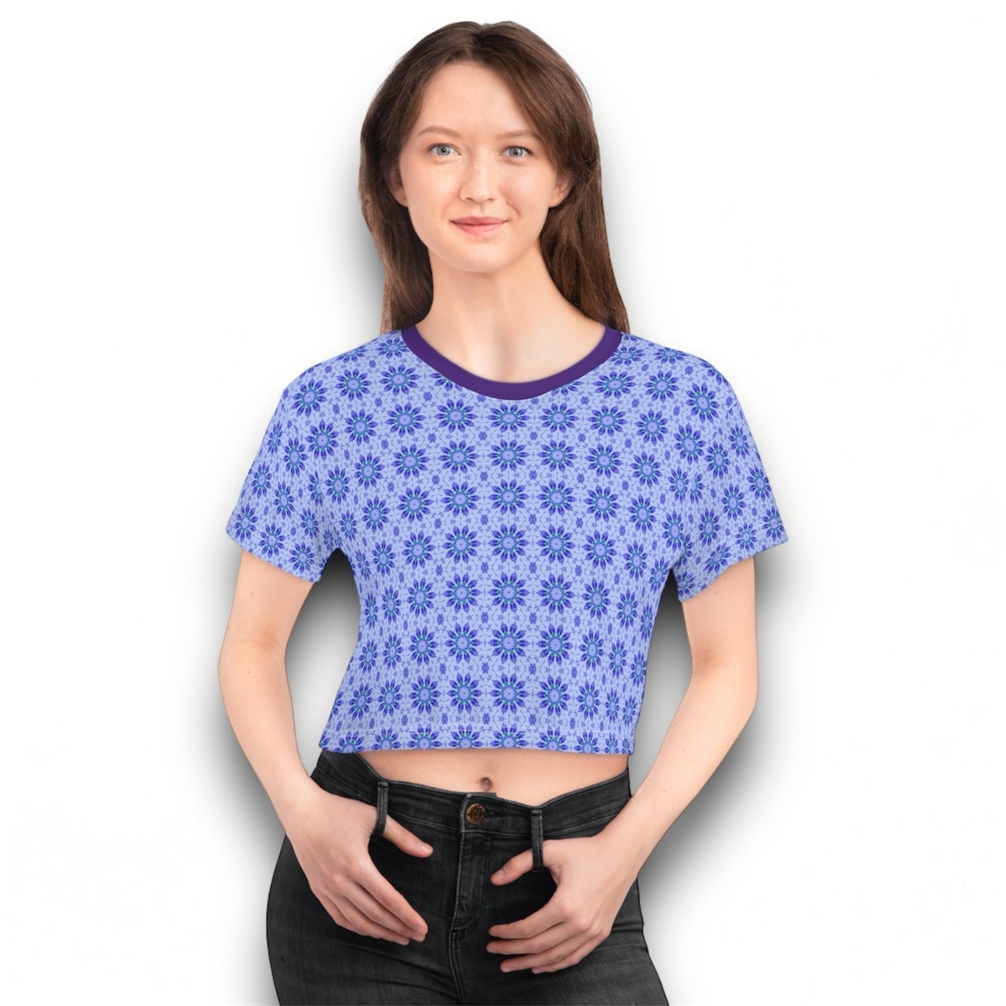 Women's "LOTUS" Cymatic AOP Crop T Shirt