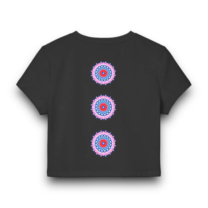 Women's "DECA" Cymatic Print Baby Tee