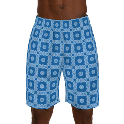 Men's "E-VEIL I" Check Jogger Shorts (AOP)