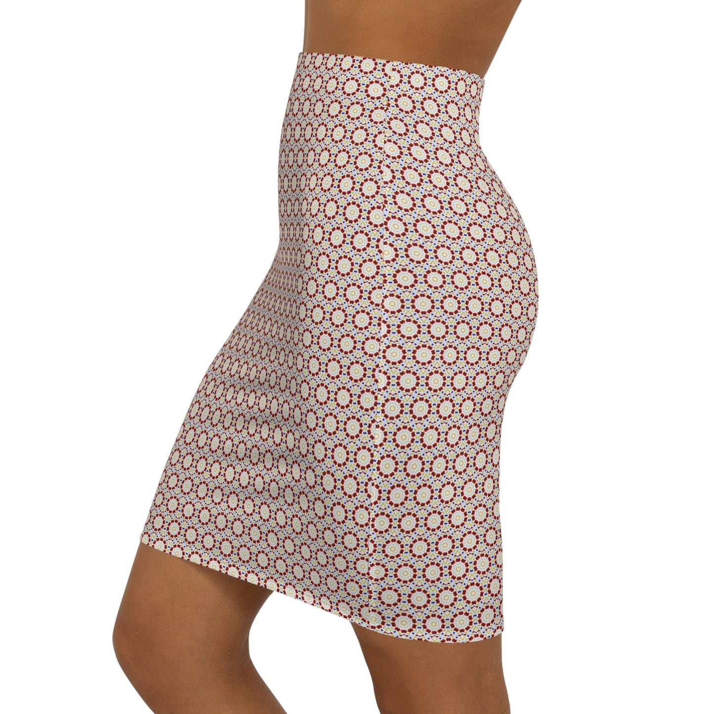 Women's Mid-Waist AOP Pencil Skirt (MOSAIC)