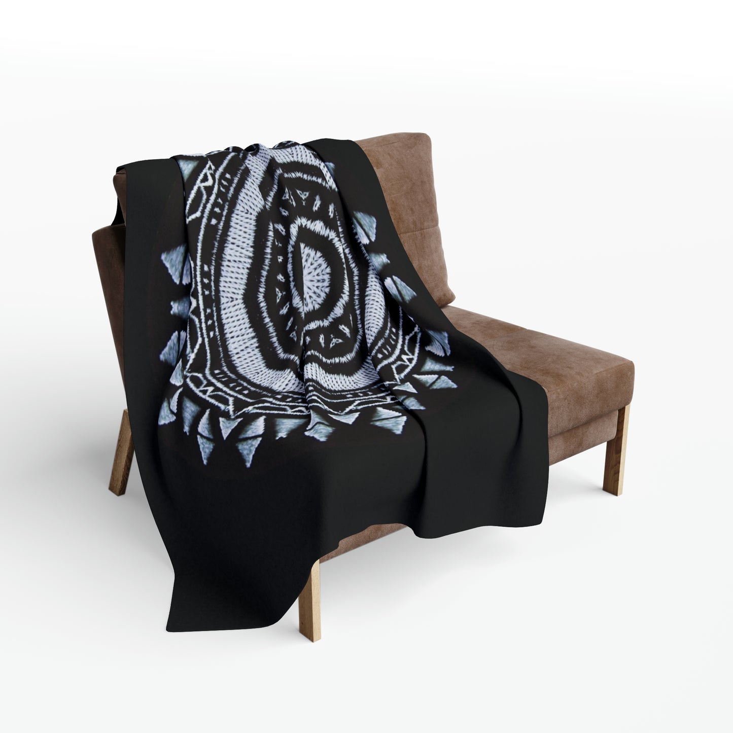 MAYA Cymatic Prt Arctic Fleece Blanket (Black)