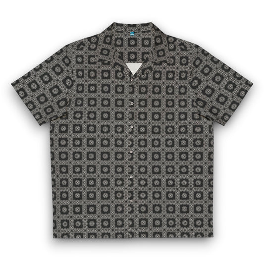 Men's MAYA Cymatic Check Aop Boxy Shirt (Black)