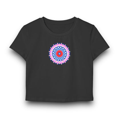 Women's "DECA" Cymatic Print Baby Tee