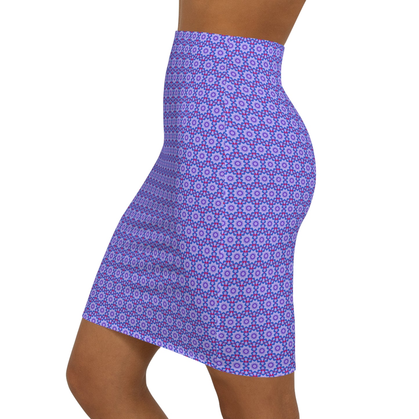 Women's Mid-Waist AOP Pencil Skirt (852)