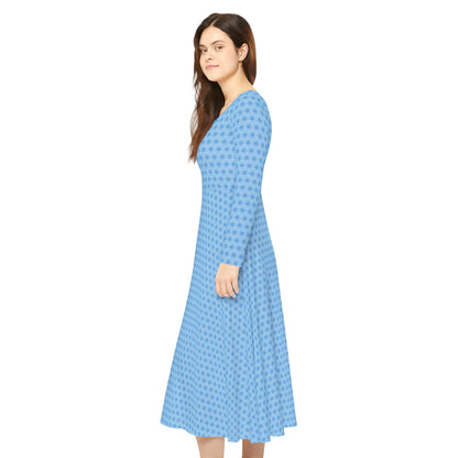 Women's "E-VEIL I" Cymatic Aop Elegant Long Sleeve Dress