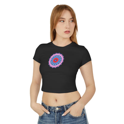 Women's "DECA" Cymatic Print Baby Tee