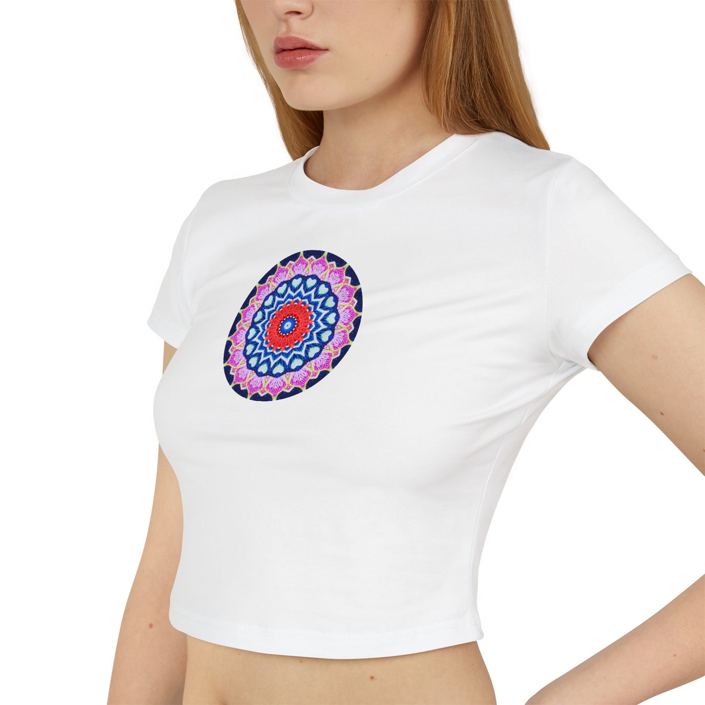 Women's "DECA" Cymatic Print Baby Tee