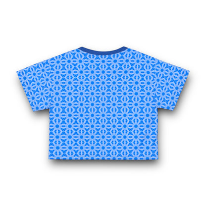 Women's "BLU3DR3AM" Cymatic AOP Crop T Shirt