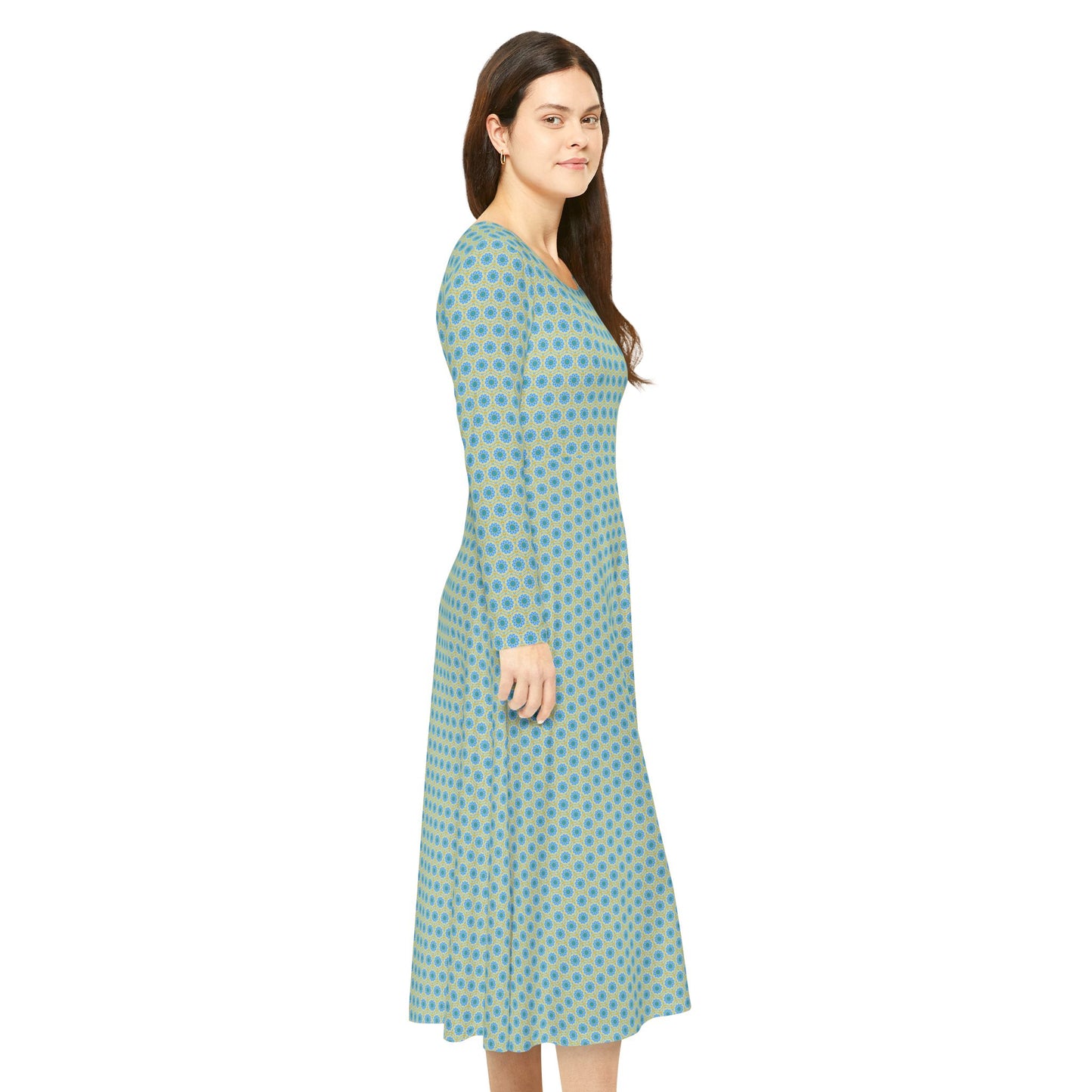 Women's "GETA" Cymatic Aop Elegant Long Sleeve Dress