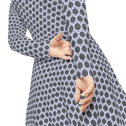 Women's "MAYA" Cymatic Aop Elegant Long Sleeve Dress