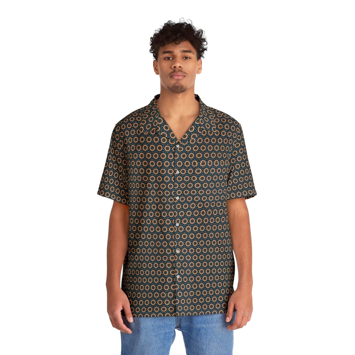 Men's “BLKSUN” Cymatic AOP Hawaiian Shirt