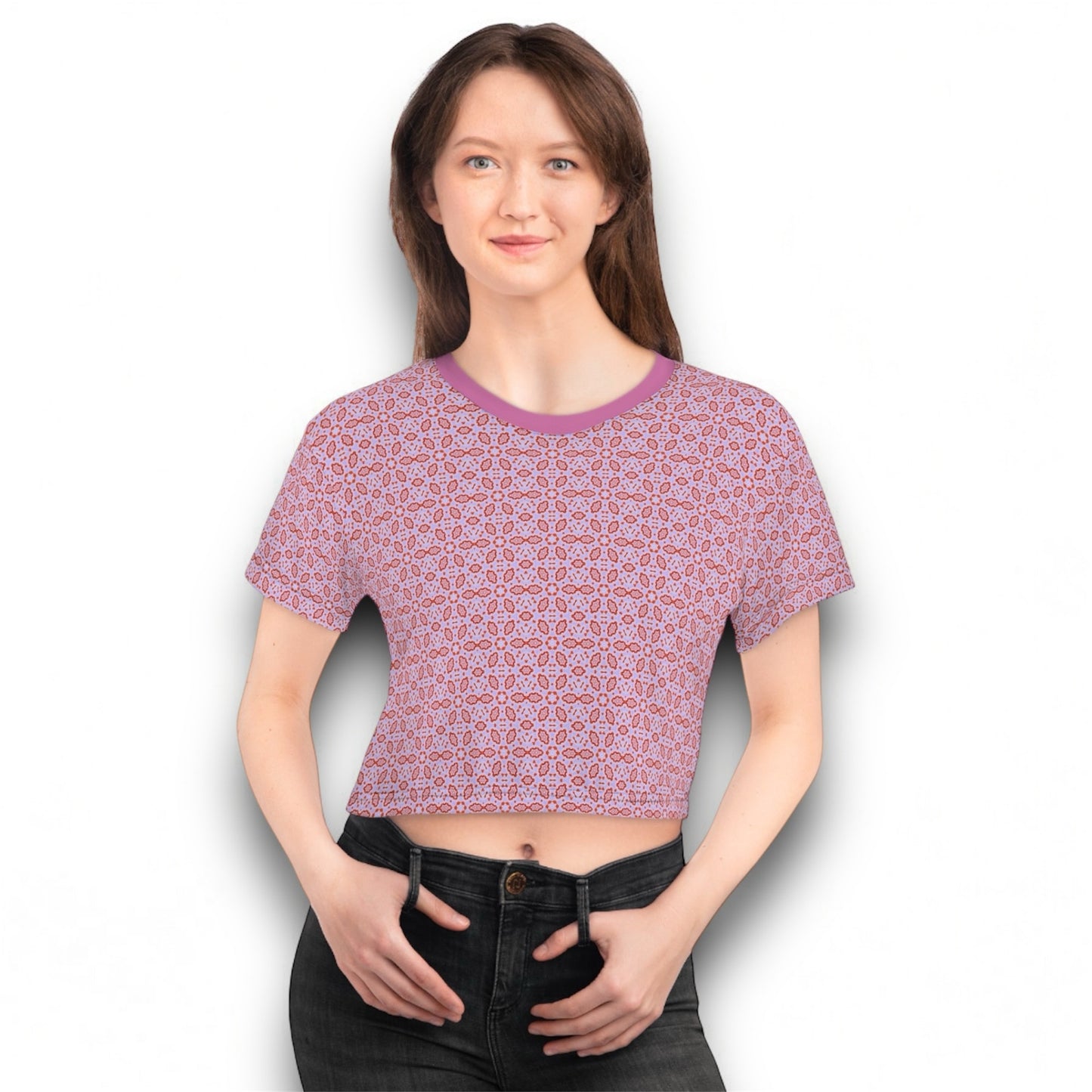 Women's "HEXA" Cymatic AOP Crop T Shirt