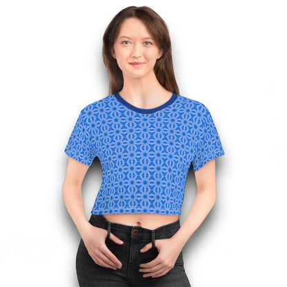 Women's "BLU3DR3AM" Cymatic AOP Crop T Shirt