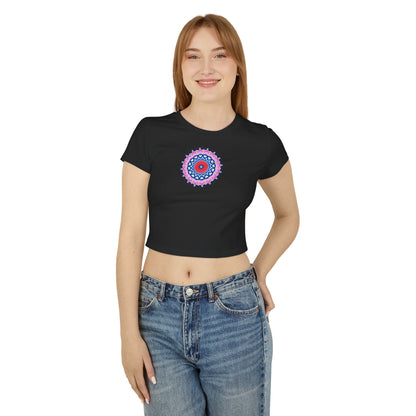 Women's "DECA" Cymatic Print Baby Tee