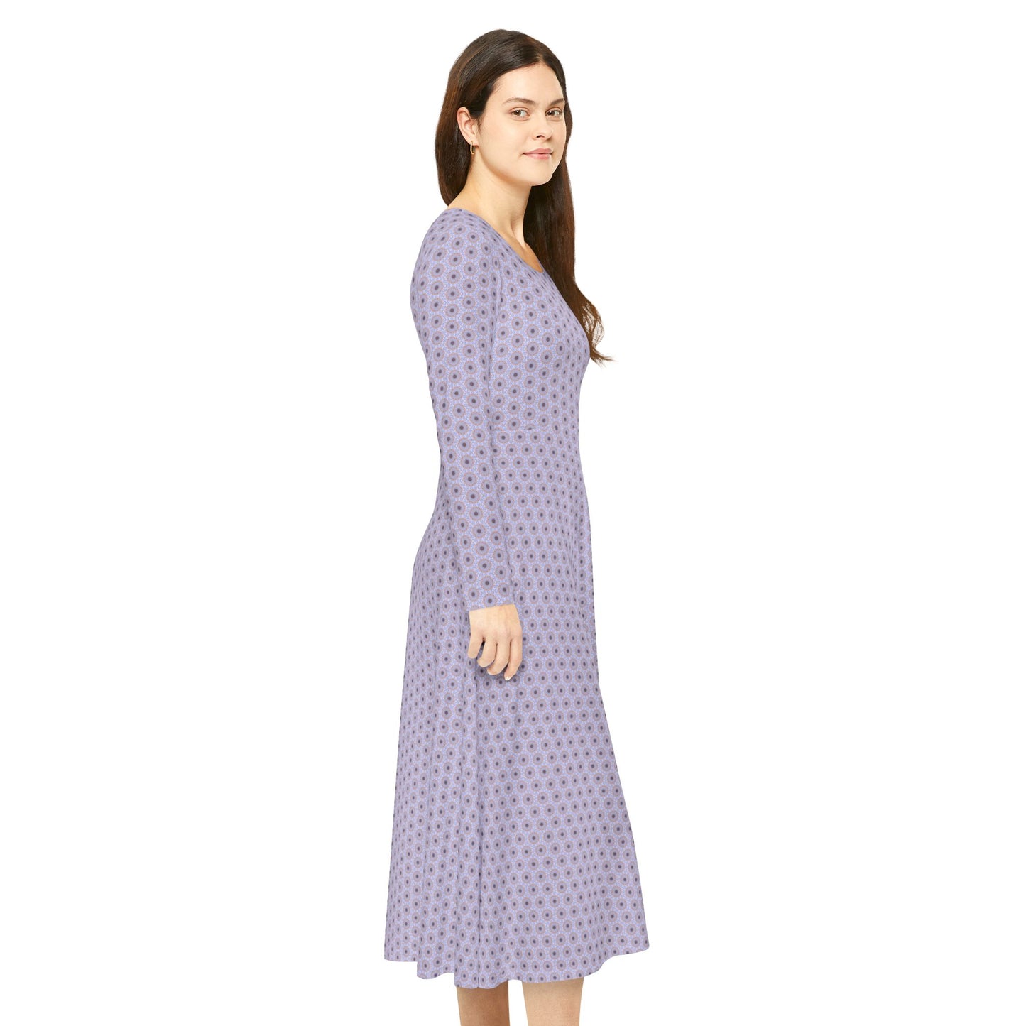 Women's "TETRA" Cymatic Aop Elegant Long Sleeve Dress