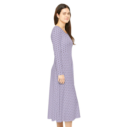 Women's "TETRA" Cymatic Aop Elegant Long Sleeve Dress