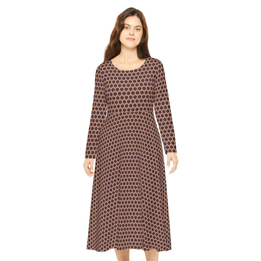 Women's "TRIBAL" Cymatic Aop Elegant Long Sleeve Dress