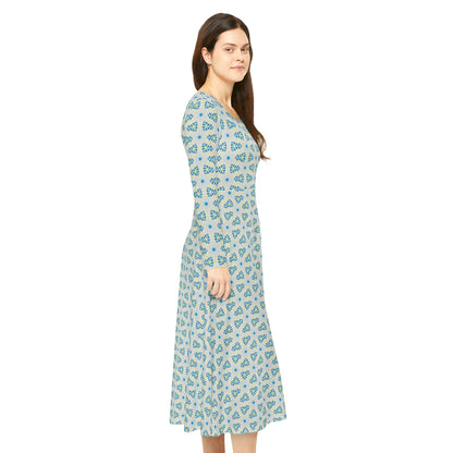Women’s "CYMANTIQUE" Cymatic Print Elegant Long Sleeve Dress