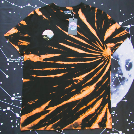 Embroidered Sunrise Bleach Tie Dye T Shirt (Duality)