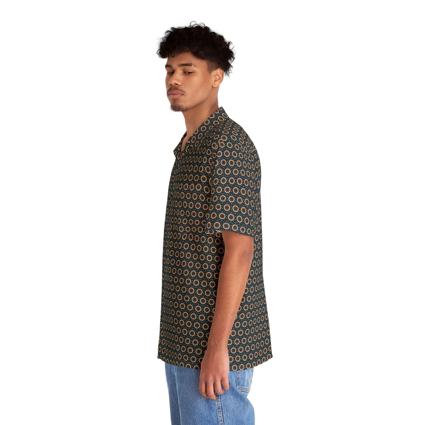 Men's “BLKSUN” Cymatic AOP Hawaiian Shirt