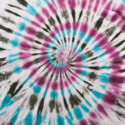 Pink, Aquamarine & Dark Grey Spiral Tie Dye T Shirt