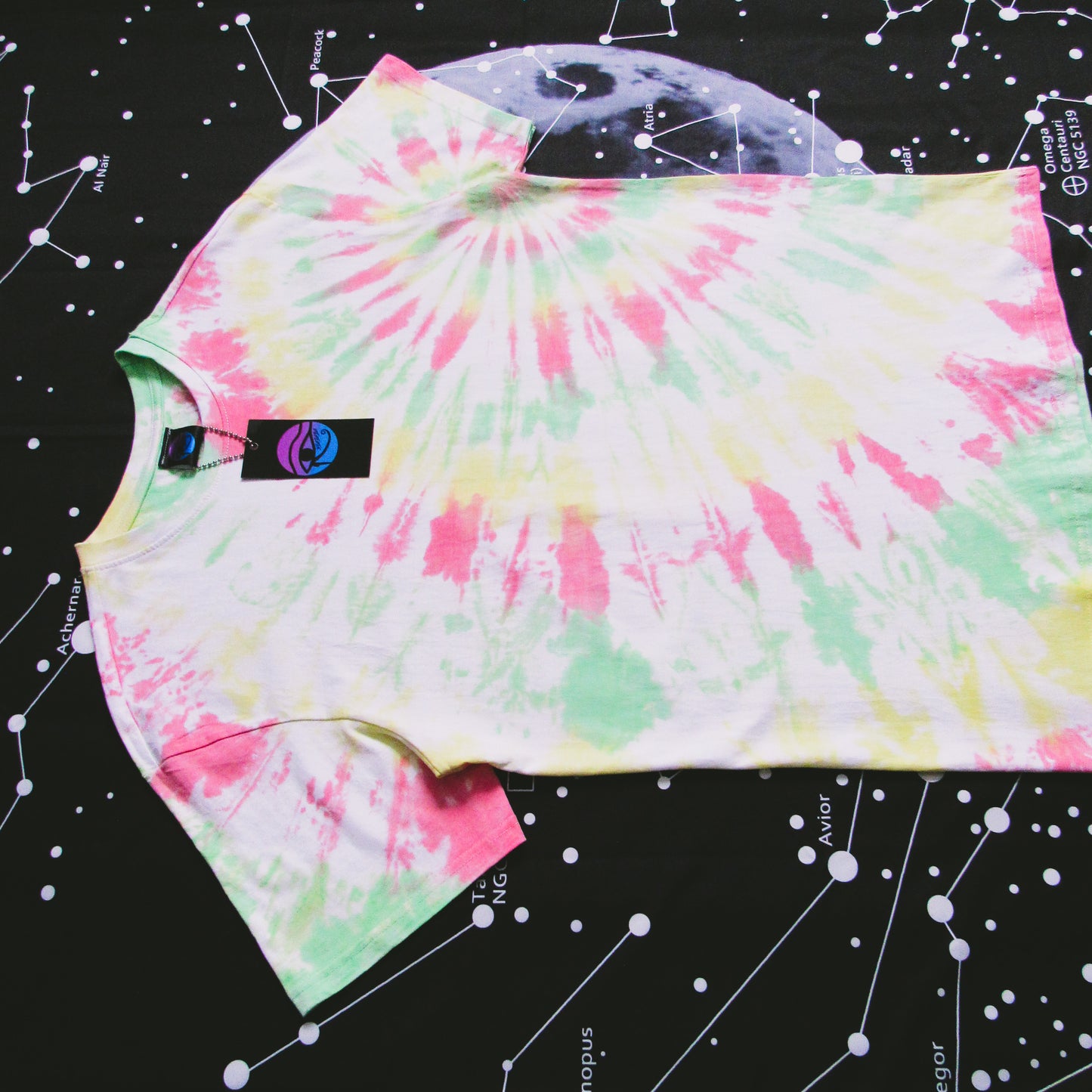 Red, Yellow & Green Sunrise Oversized Tie Dye T Shirt