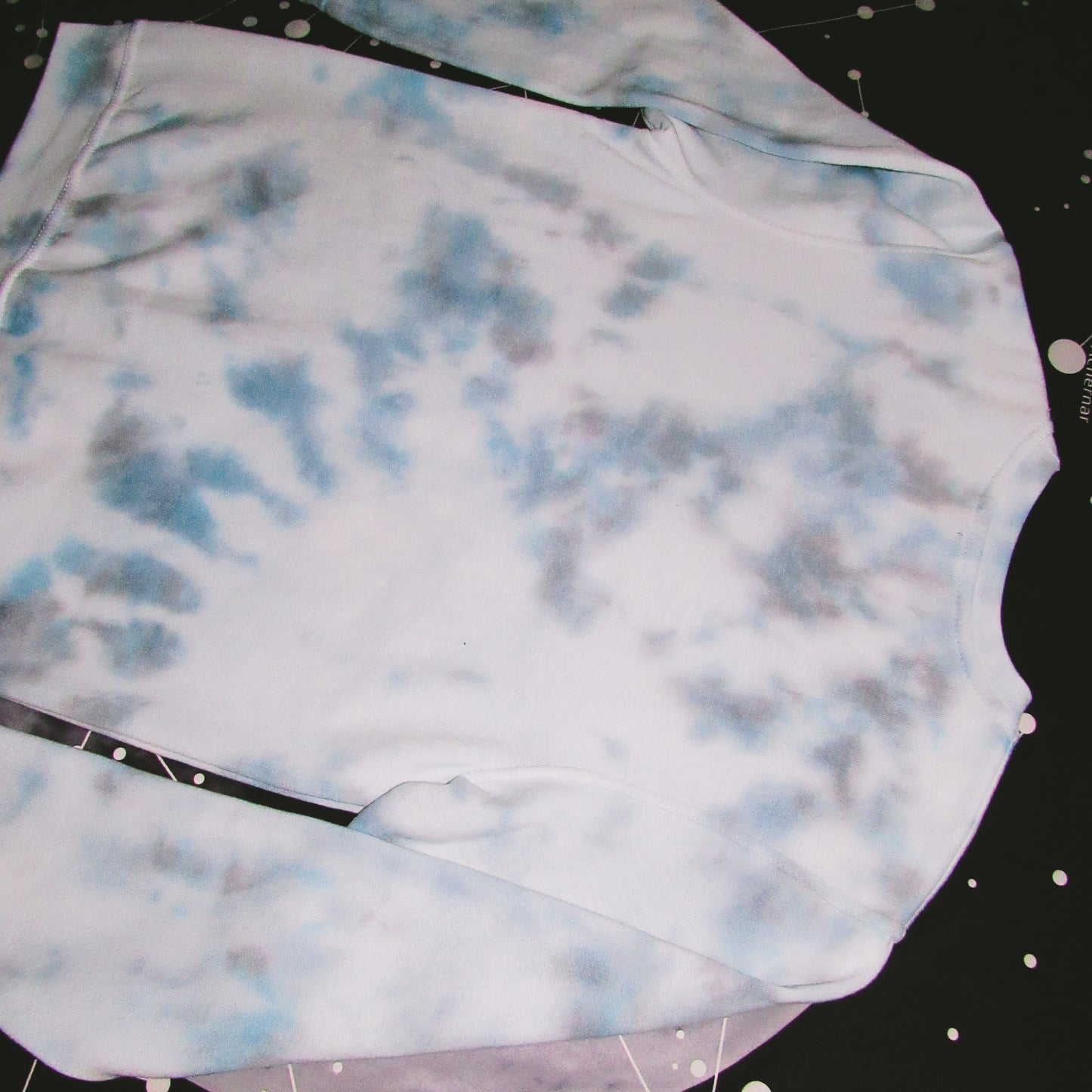 Sky Blue, Navy & Grey Crumple Tie Dye Sweatshirt