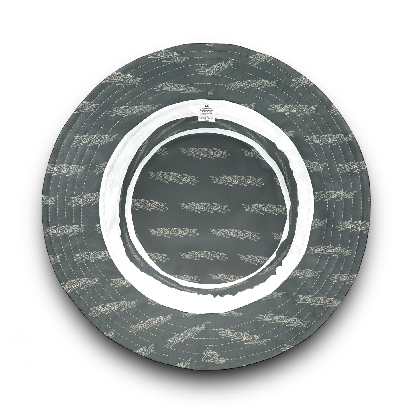 3ETD Wht Outline AOP Bucket Hat (Dark Grey)