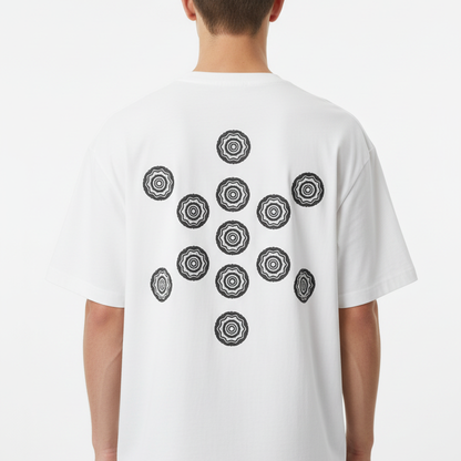 3ETD 417 Cymatic Print Oversized Boxy T-Shirt - Back View