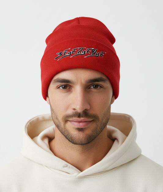 3ETD Classic Cuffed Beanie Lifestyle - Close-up