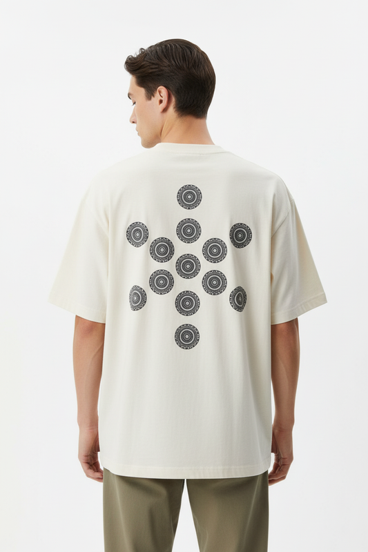 3ETD MAYA Cymatic Print Oversized Boxy T-Shirt - Back View