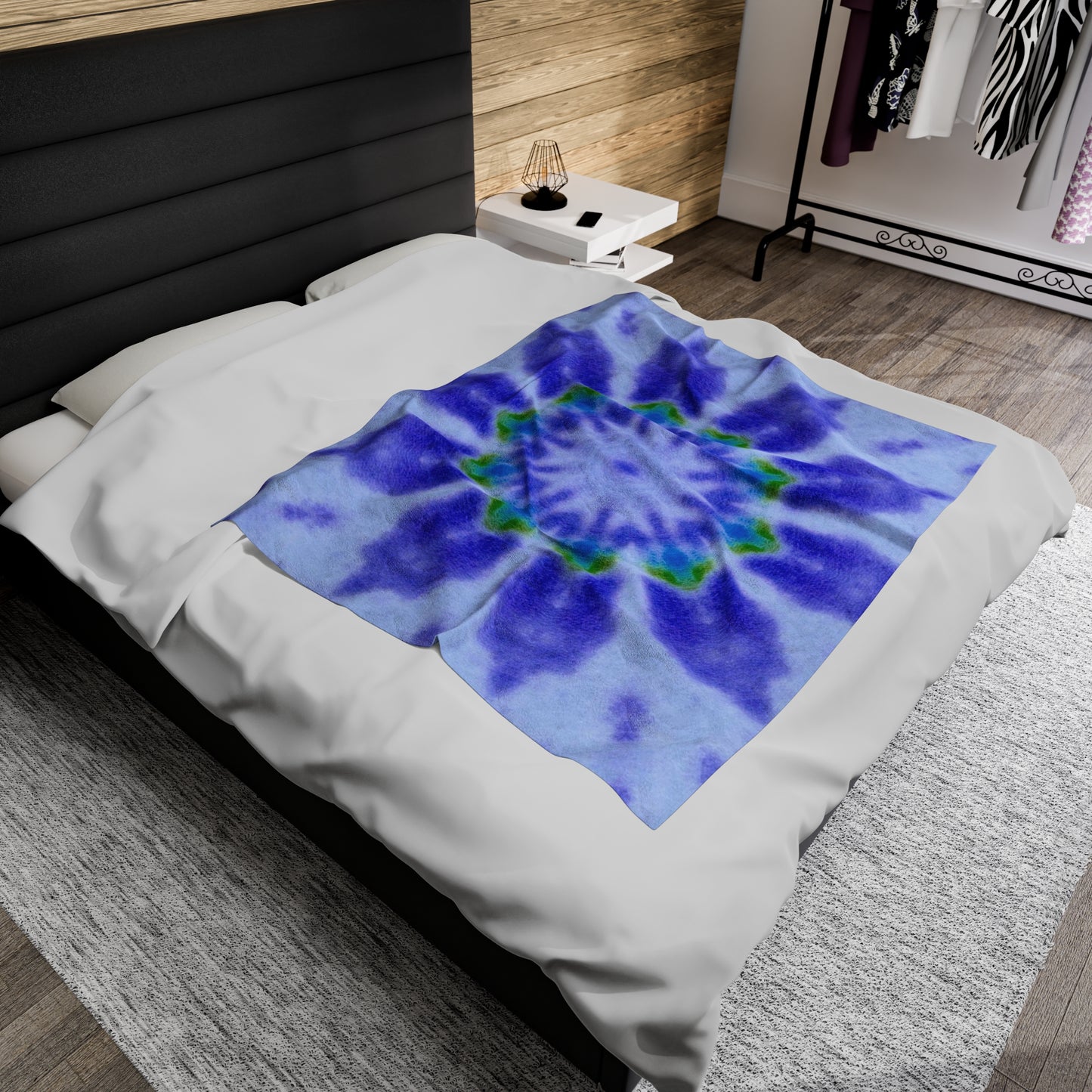 Kaleido47 Cymatic Velveteen Plush Blanket (LOTUS)
