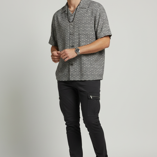 417 Grey Hawaiian Shirt Lifestyle