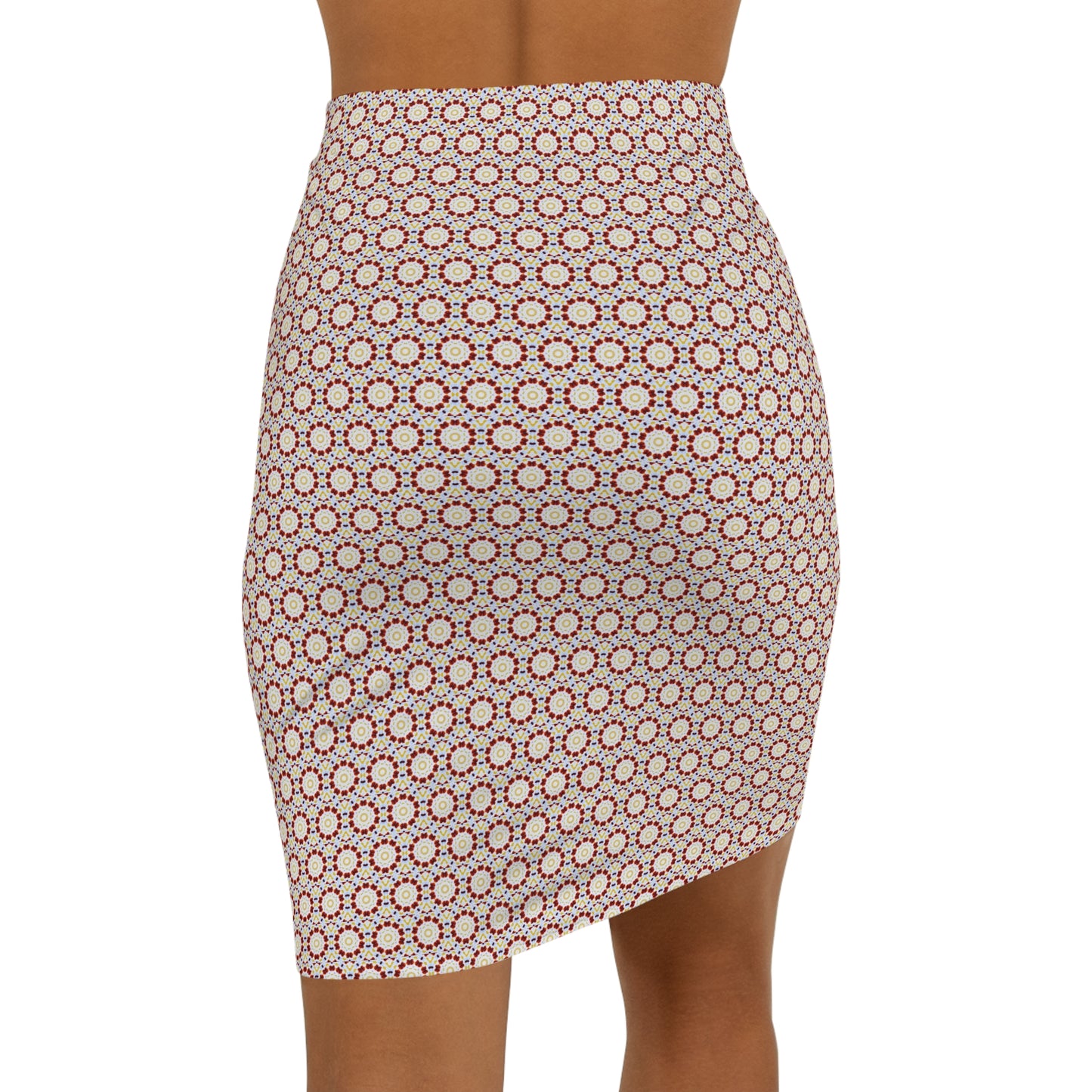 Women's Mid-Waist AOP Pencil Skirt (MOSAIC)