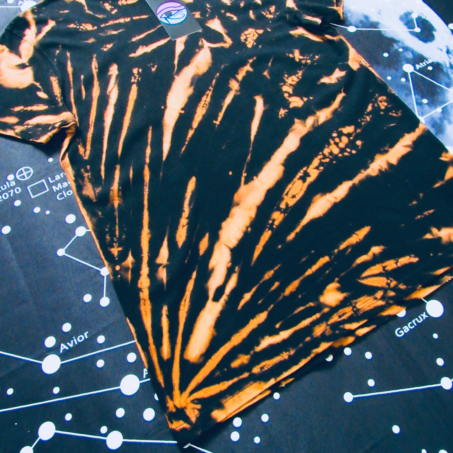 Sunburst-Crumple Bleach Tie Dye T Shirt