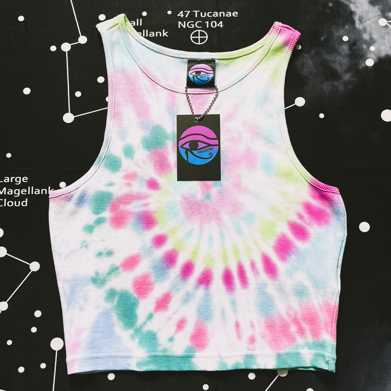 Multicoloured Spiral Tie Dye Crop Top