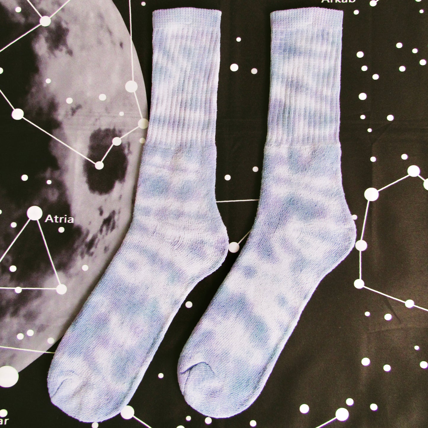 Purple Navy & Dark Blue Crumple Tie Dye Socks