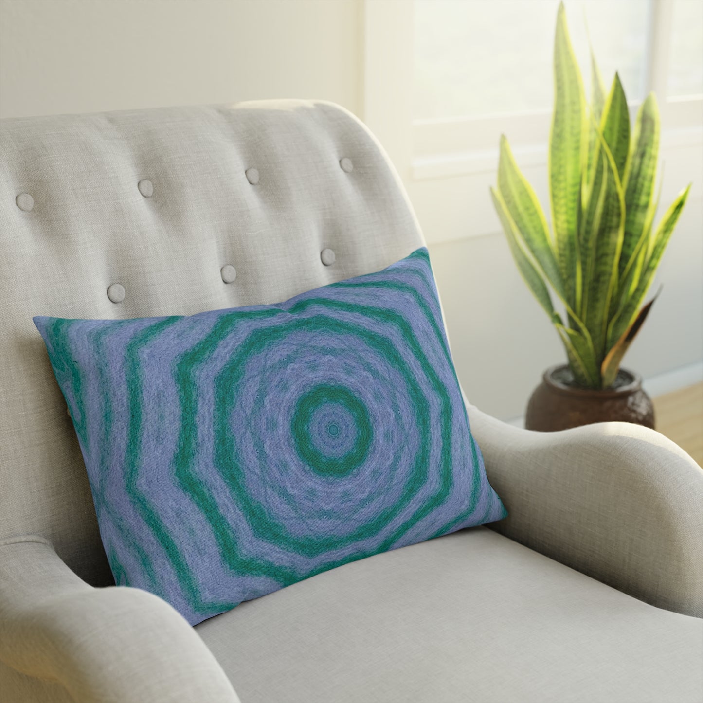 GR33N3RY Cymatic Print Cushion