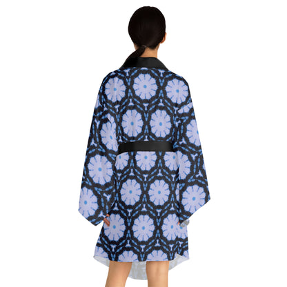 Women’s “SNWFLK” Cymatic Print Long Sleeve Kimono Robe