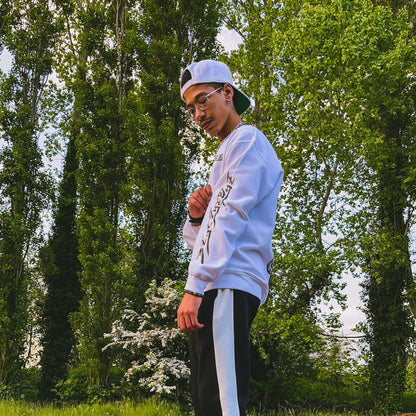 Men’s 3ETD “417” Cymatic Print Streetwear Set (White)
