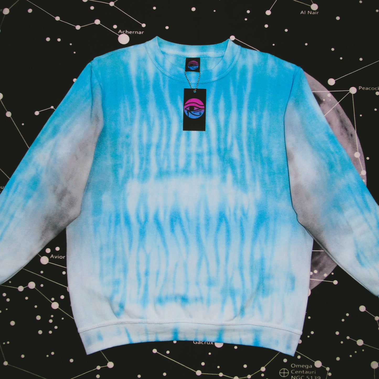 Aquamarine & Grey Shibori Tie Dye Sweatshirt