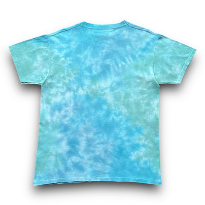 Aquamarine, Deep Green & Sky Blue Crumple Tie Dye T Shirt