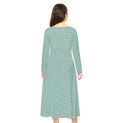 Women's "GETA" Cymatic Aop Elegant Long Sleeve Dress