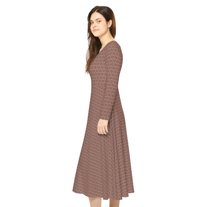 Women's "FREQNCY" Cymatic Aop Elegant Long Sleeve Dress