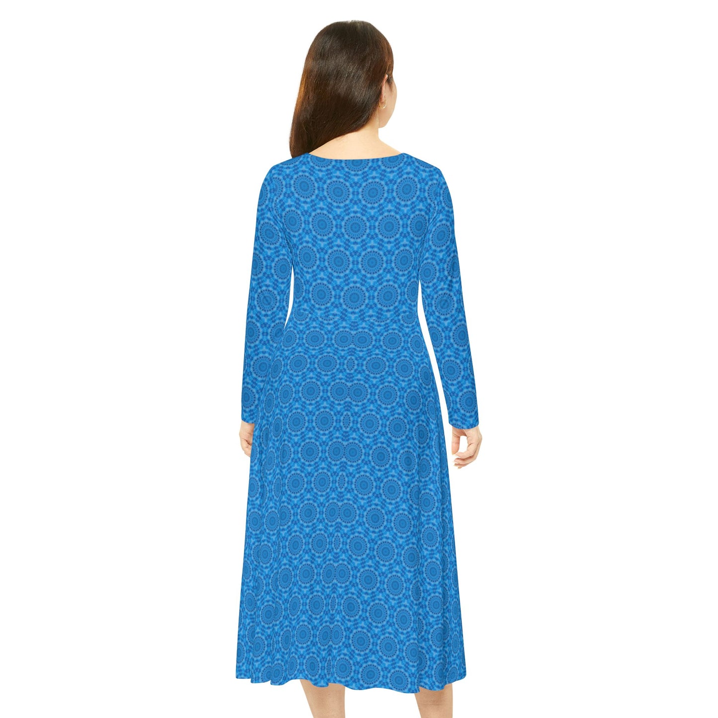 Women’s "AVIAN" Cymatic Print Elegant Long Sleeve Dress
