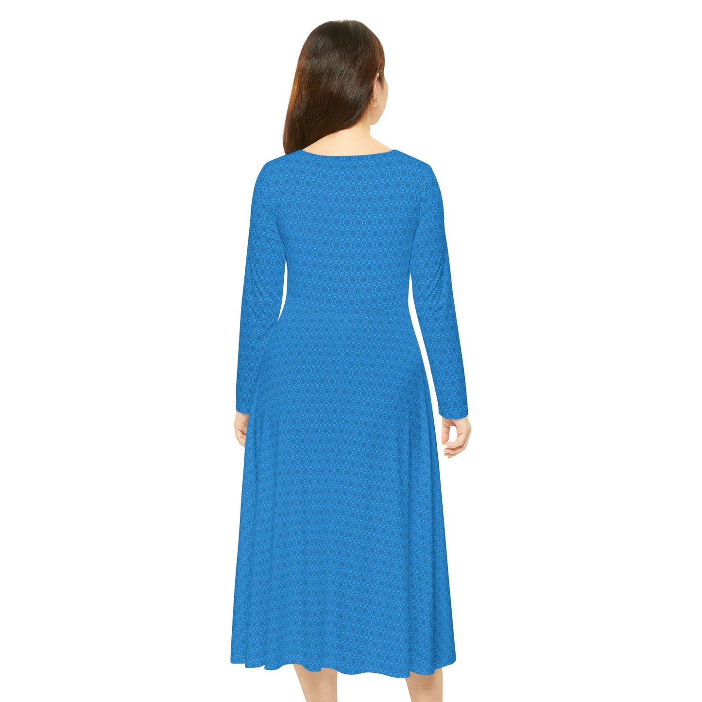 Women's "AVIAN" Cymatic Aop Elegant Long Sleeve Dress