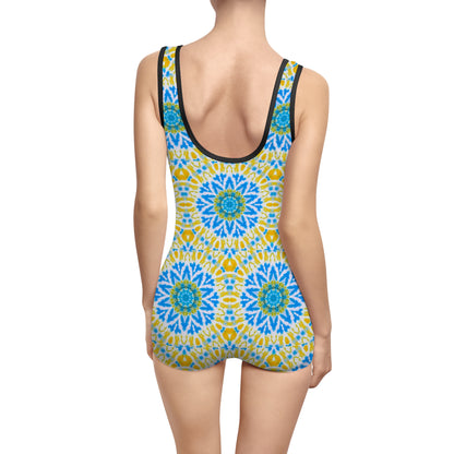 Women’s "GETA" Cymatic AOP Vintage Swimsuit